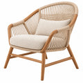 Fauteuil 75 x 80 x 85 cm en bois naturel et corde beige style bohème