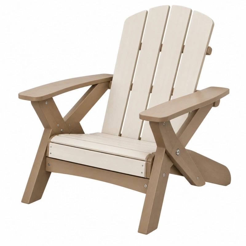 Fauteuil de jardin Adirondack 79 x 85 x 92 cm en plastique beige style classique
