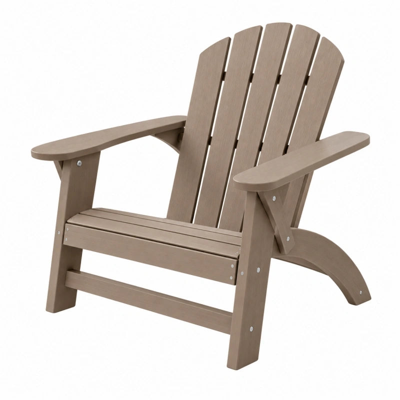 Fauteuil de jardin Adirondack 80 x 78 x 98 cm en plastique taupe avec accoudoirs