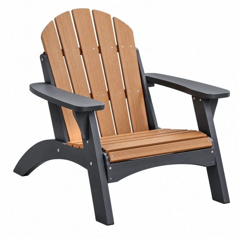 Fauteuil de jardin Adirondack 83 x 89 x 95 cm aspect bois marron et noir avec accoudoirs