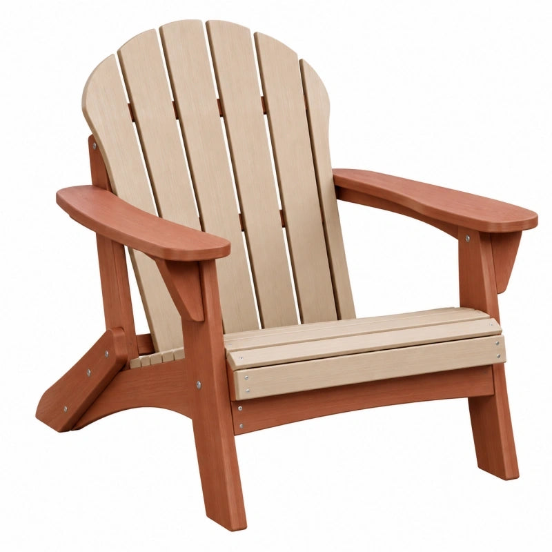 Fauteuil de jardin Adirondack 80 x 76 x 94 cm en bois beige/marron à dossier incliné