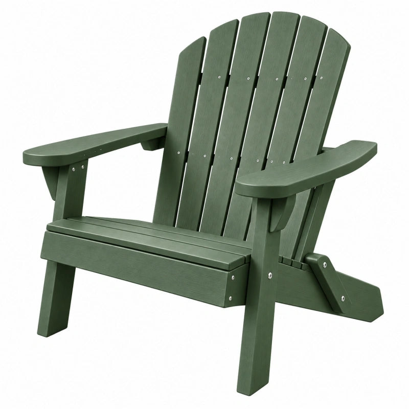 Fauteuil de jardin Adirondack 79 x 94 x 95 cm en plastique vert style relaxant